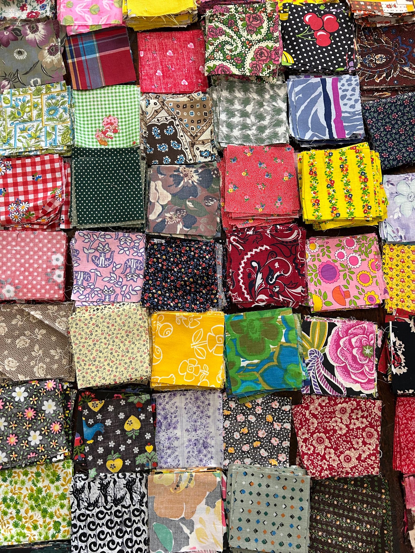 3.5" Squares Vintage Cotton Fabric Bundles of 25