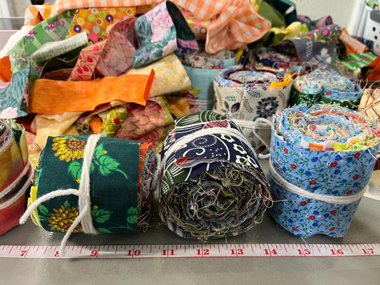 Chubby Cotton Fabric Strip Bundles Quilting & Crafting  (30 scrappy strips)