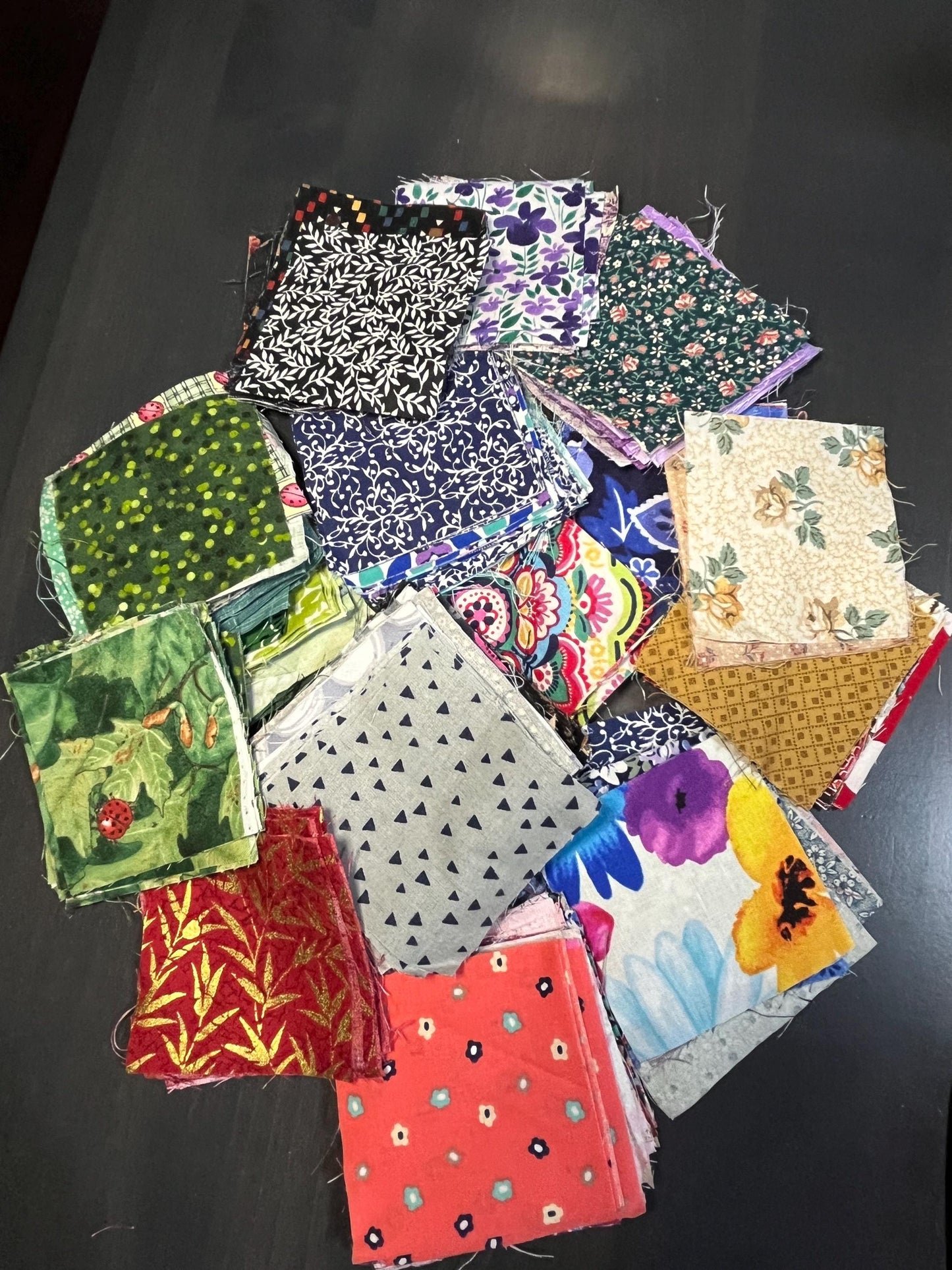 3" Squares Scrappy Cotton Fabric Bundles of 50