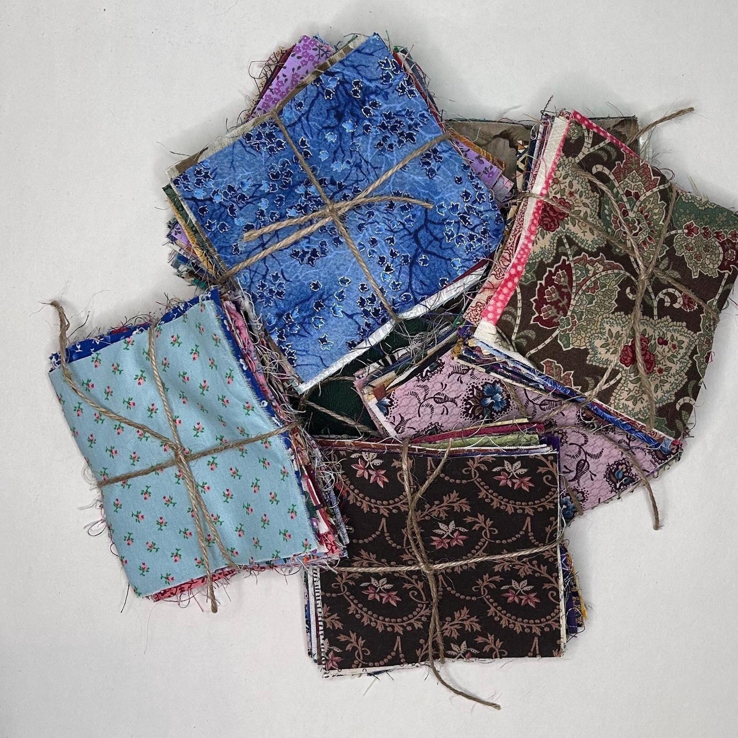 4" Squares Scrappy Cotton Fabric Bundles of 50