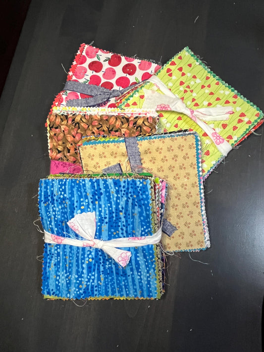 5" Squares Scrappy Cotton Fabric Bundles of 50