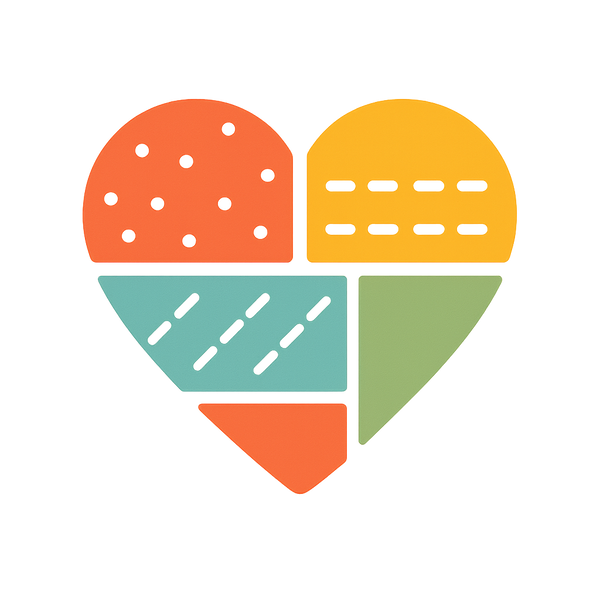 Heart with scrap patch fabric