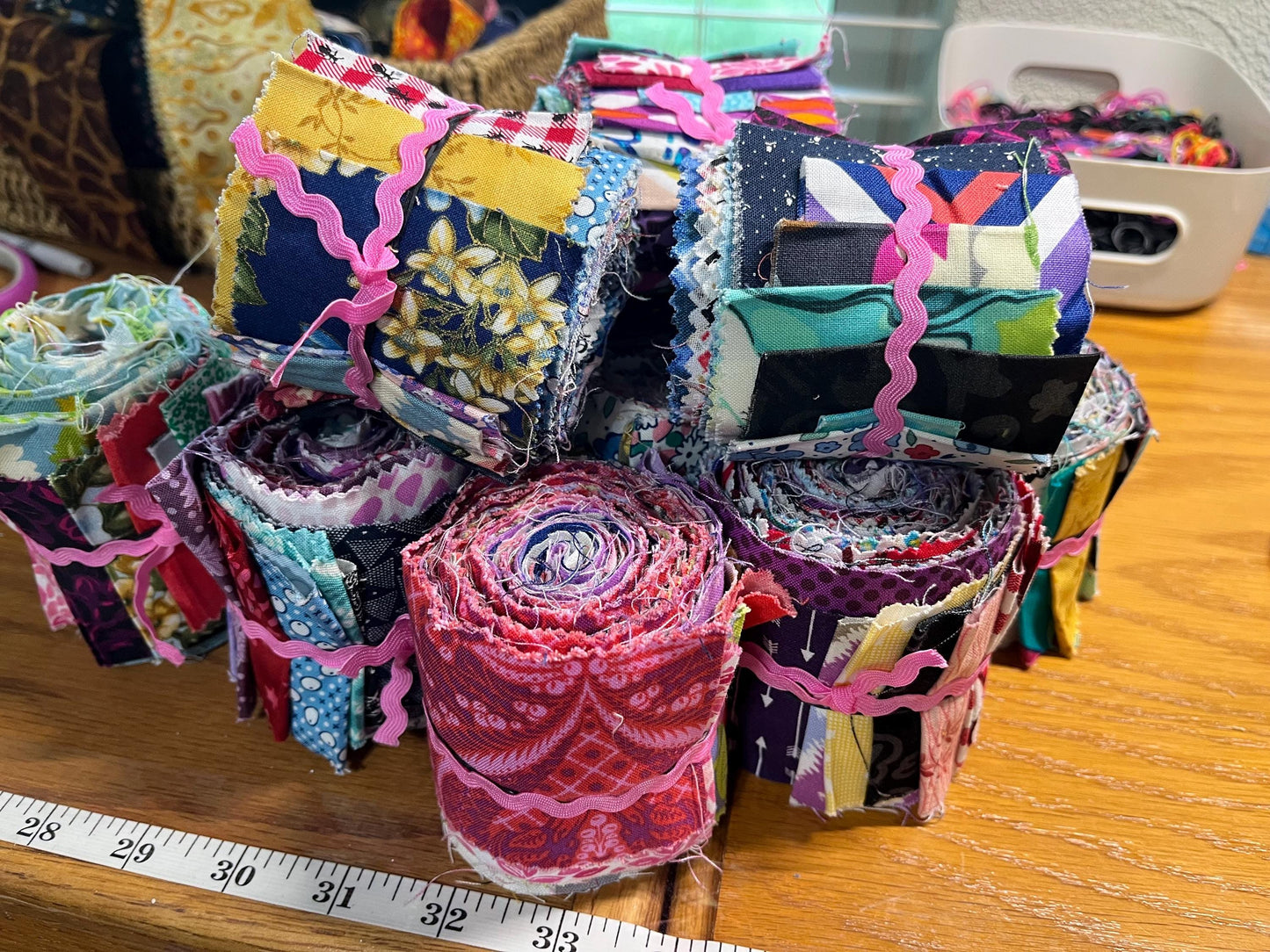 Assorted Cotton Fabric Strip Bundles Quilting & Crafting  (12 scrappy strips)