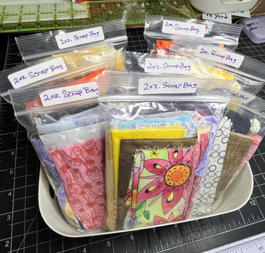 Cotton Fabric Scraps: 2 oz. Quilting & Crafting Scrappy Bundle